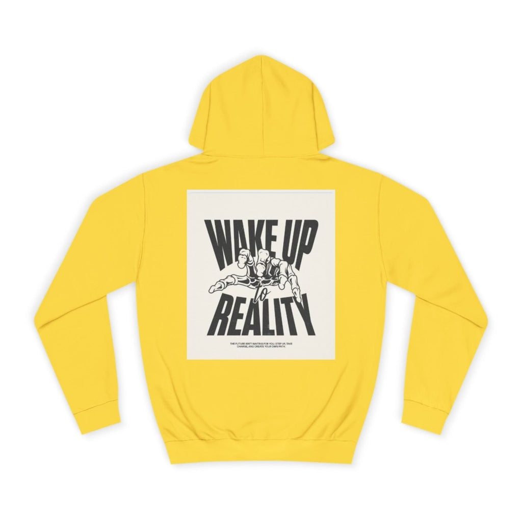 Cozy Streetwear Unisex College Hoodie - Wake Up Reality | Graphic Design, Gift for Students - LUXURY LEGEND