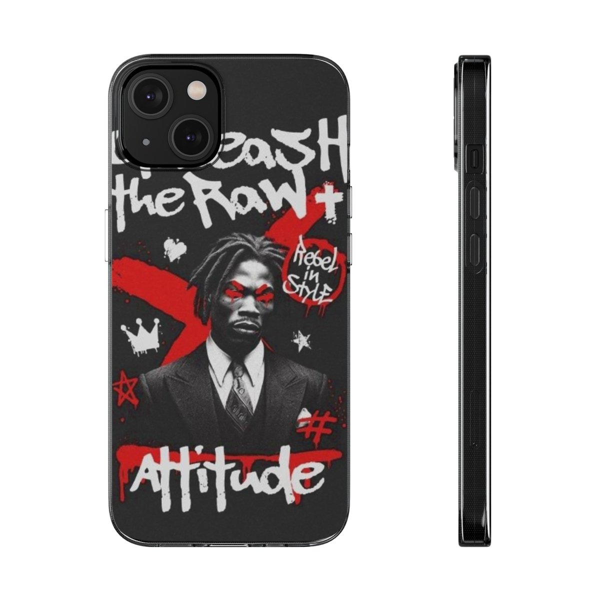 Rebel Attitude Clear Silicone Phone Case - Stylish Gift for Trendsetters - LUXURY LEGEND