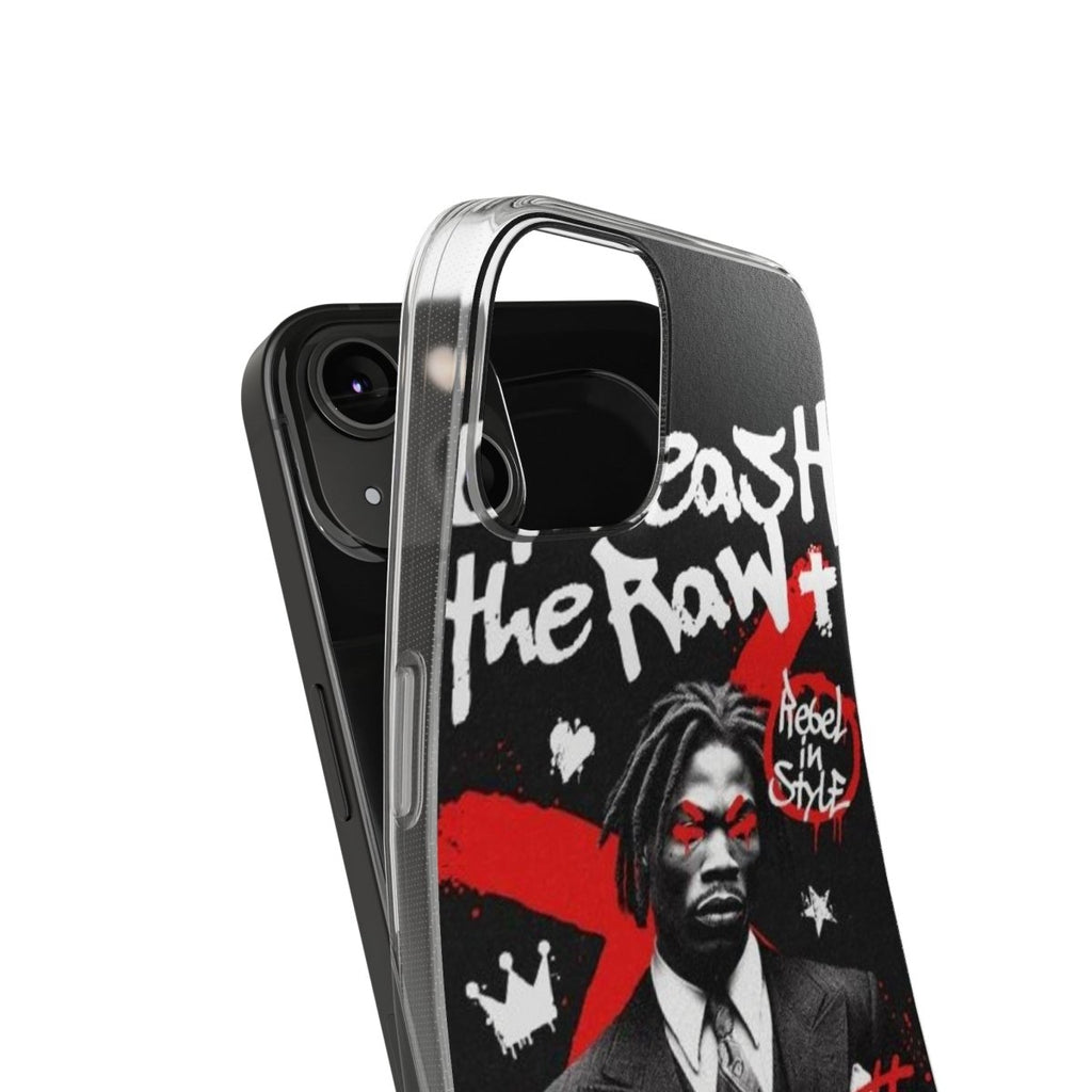 Rebel Attitude Clear Silicone Phone Case - Stylish Gift for Trendsetters - LUXURY LEGEND