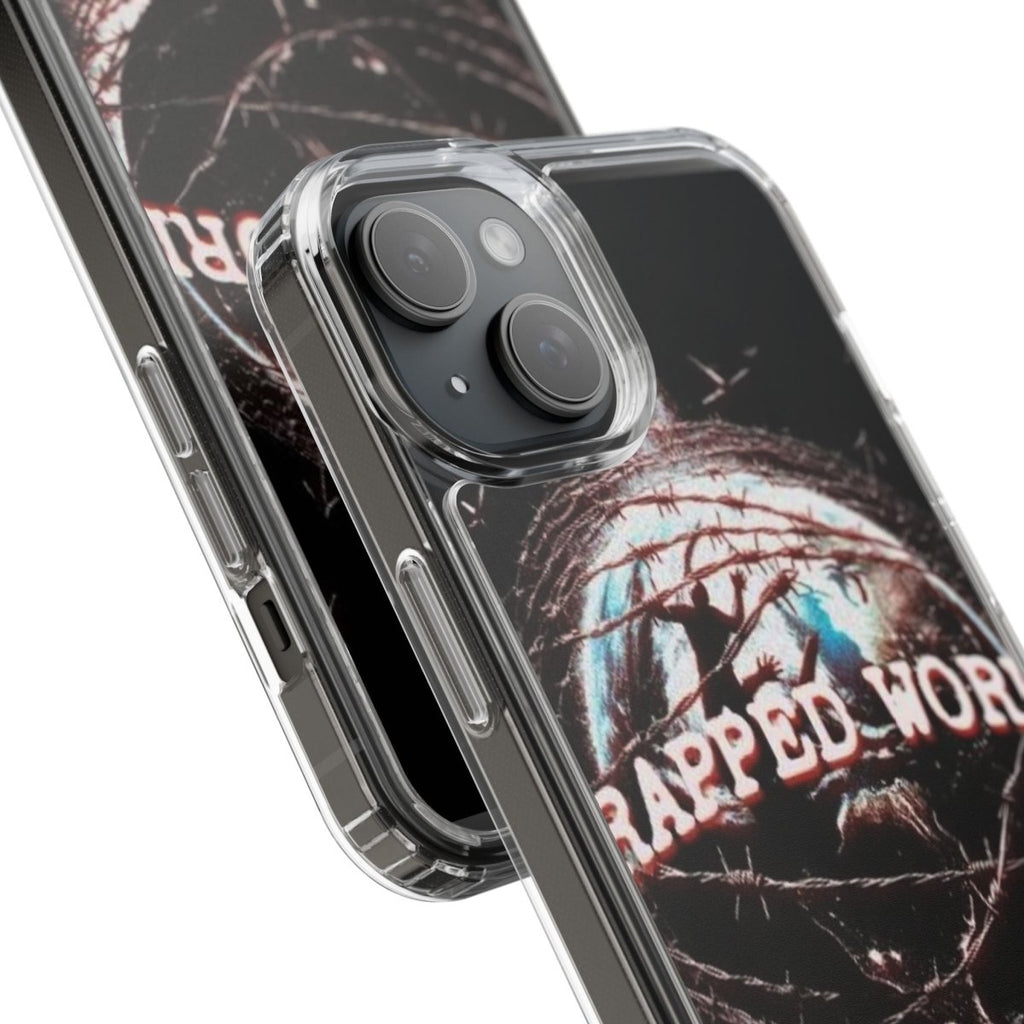 Trapped World Clear Case - Unique Phone Cover for Music Lovers, Gift for Him/Her, Protective Phone Case, Vintage Design - LUXURY LEGEND