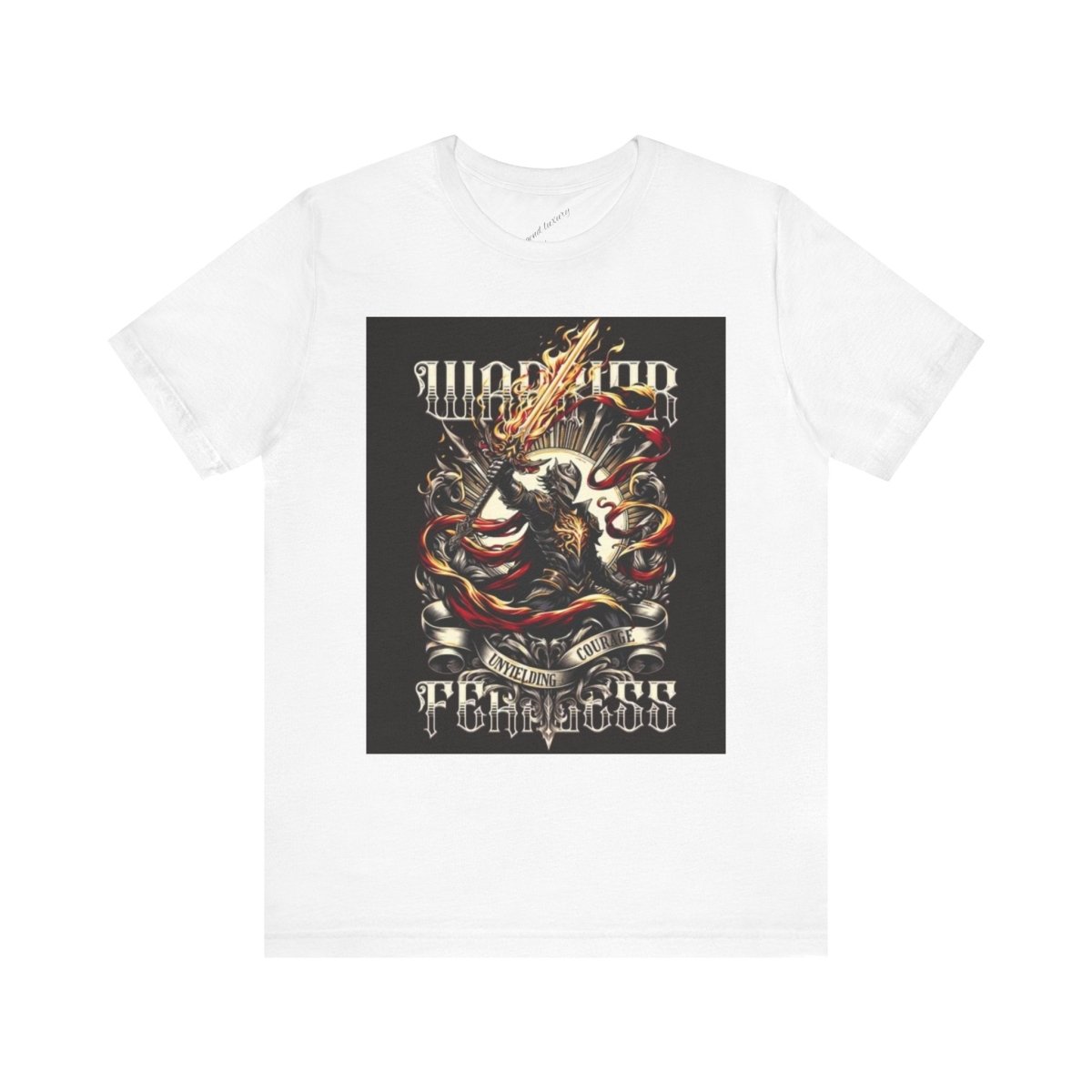 Fearless Warrior Graphic Tee — "Warrior Fearless" Skull & Guitar Rock Shirt - LUXURY LEGEND
