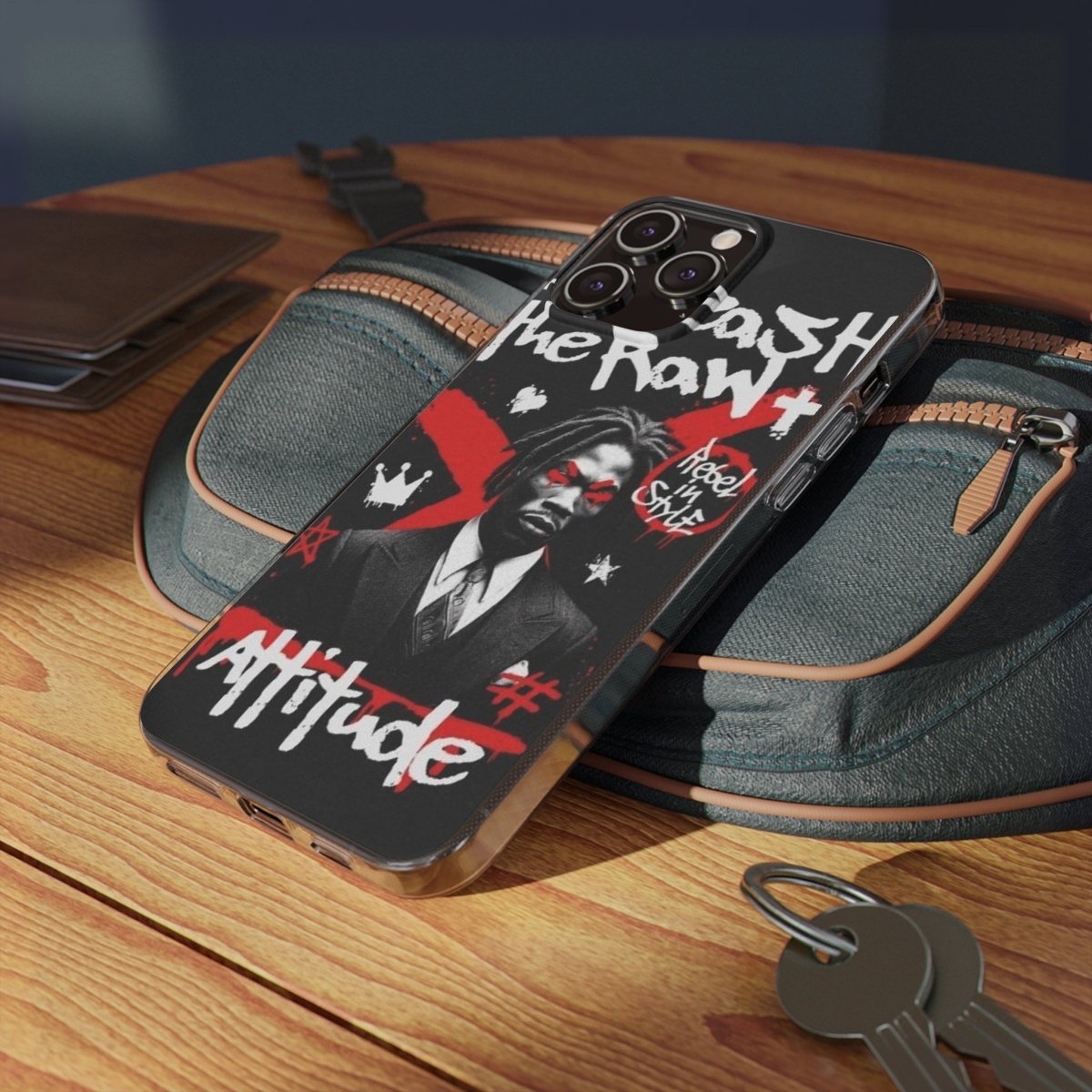 Rebel Attitude Clear Silicone Phone Case - Stylish Gift for Trendsetters - LUXURY LEGEND