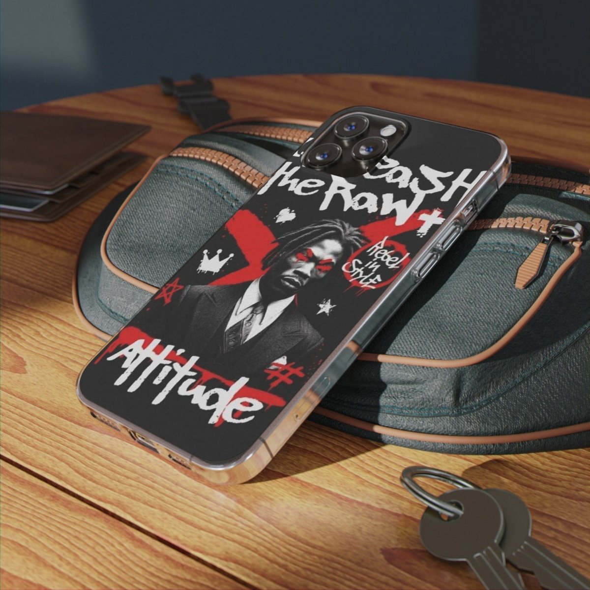 Rebel Attitude Clear Silicone Phone Case - Stylish Gift for Trendsetters - LUXURY LEGEND