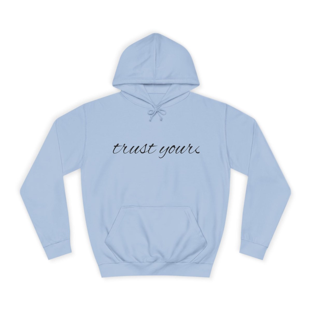 College Hoodie — Cozy Café Photo & 'First You're' Script Pullover - LUXURY LEGEND