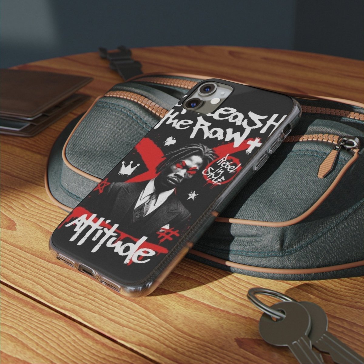 Rebel Attitude Clear Silicone Phone Case - Stylish Gift for Trendsetters - LUXURY LEGEND