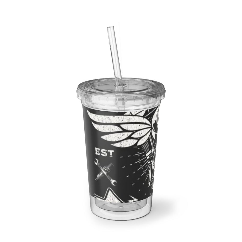 Skull & Wings Acrylic Cup, Cool Drink Cup, Biker Gift, Travel Tumbler, Outdoor Mug, Personalized Cup - LUXURY LEGEND