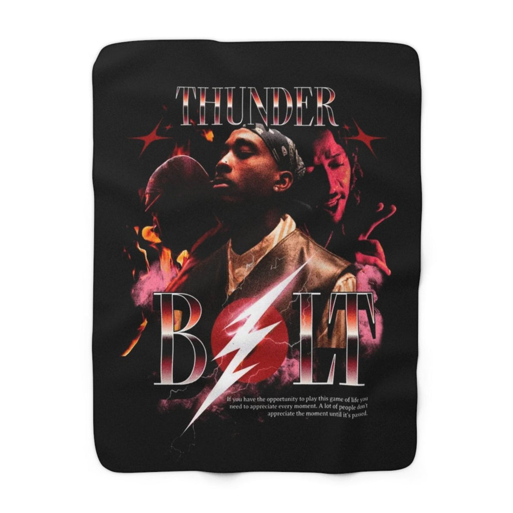Cozy Thunder Bolt Sherpa Fleece Blanket - Music Lover's Gift for Winter Nights. - LUXURY LEGEND