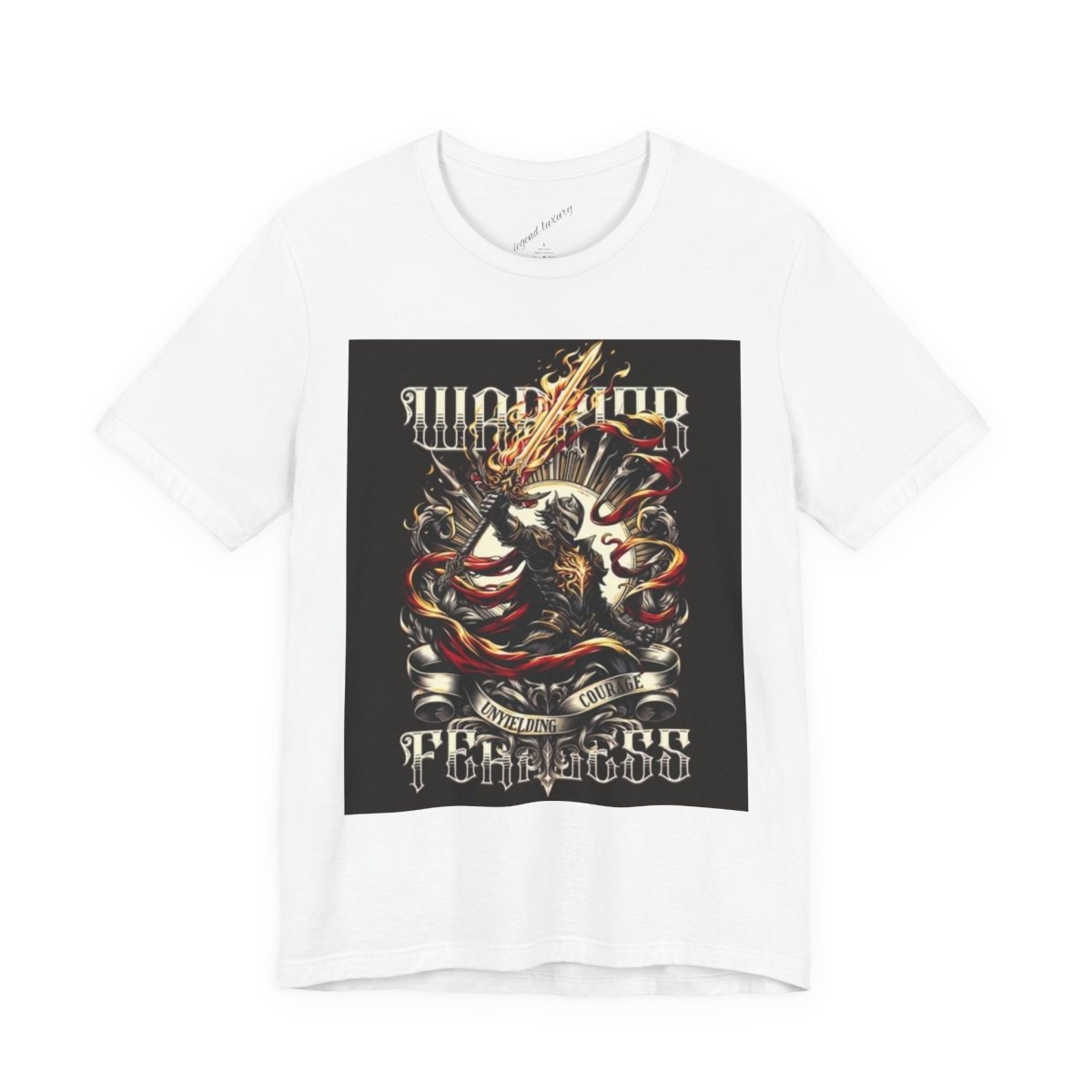 Fearless Warrior Graphic Tee — "Warrior Fearless" Skull & Guitar Rock Shirt - LUXURY LEGEND