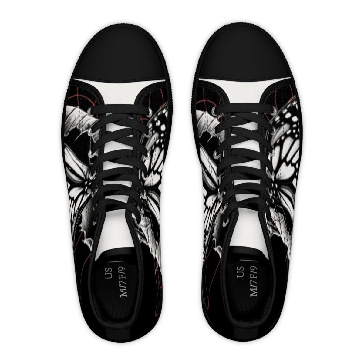 Women's Butterfly High Top Sneakers, Unique Footwear, Stylish Sneakers, Gift for Her, Trendy Casual Shoes - LUXURY LEGEND