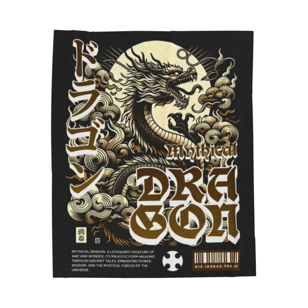 Dragon Velveteen Plush Blanket - Cozy Home Gift for Dragon Lovers - Anime & Fantasy Decor - LUXURY LEGEND