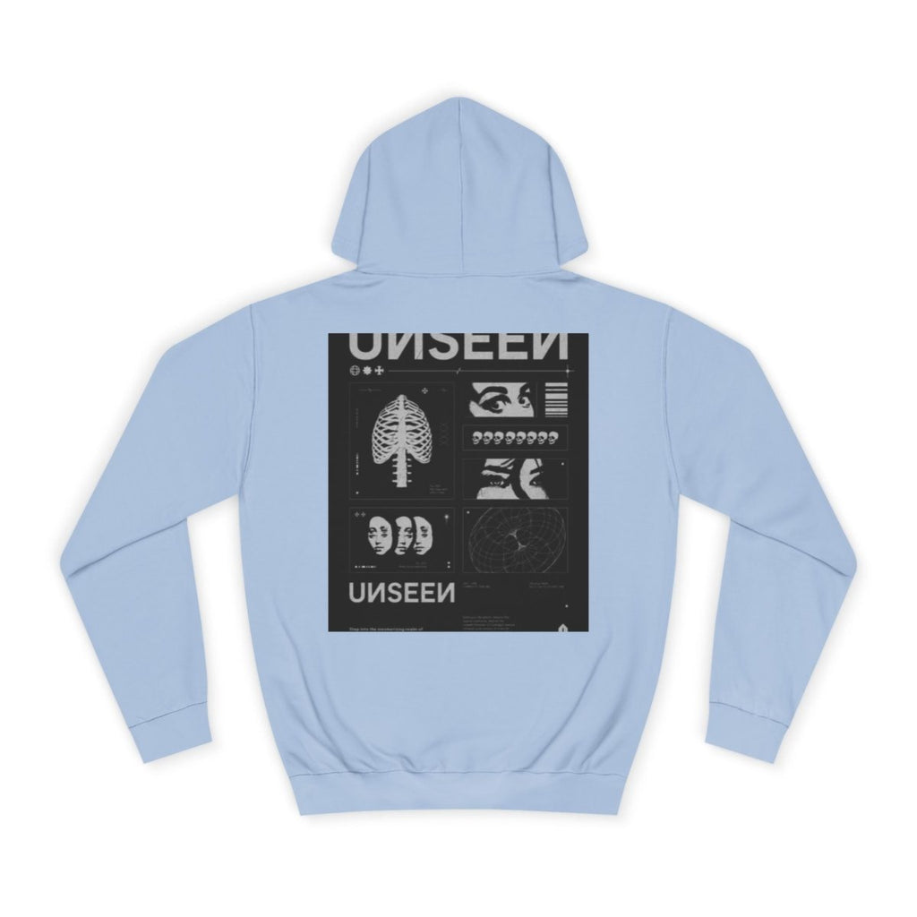 College Hoodie — 'UNSEEN' Graphic Back Print Pullover - LUXURY LEGEND